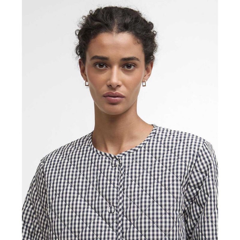 Barbour Cashel Check Collarless Quilted Jacket image number 2